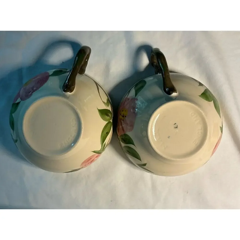 Set of 2 Floral Ceramic Tea Cups - Made in England